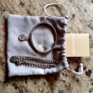 Michael khors bangel bracelets one size  and one silver bracelet with with a key